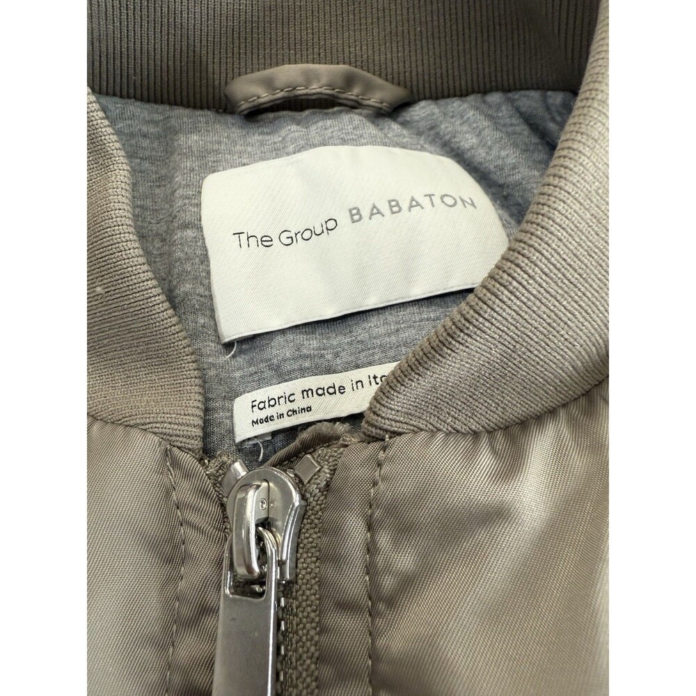 The Group by BABATON Modern Taupe Zip Pocket GILMAN Bomber Jacket Womens sz S - Picture 5 of 16